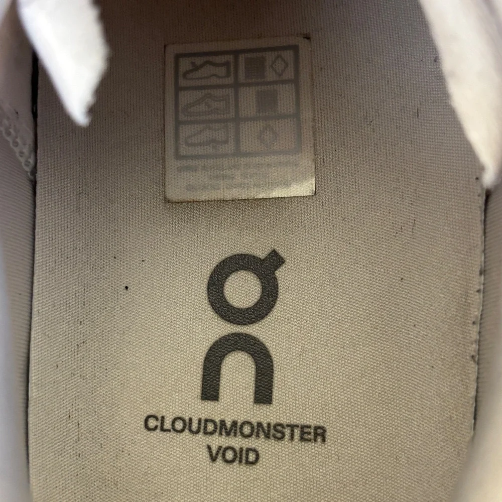 ON Cloudmonster Void Shoes White Women Size 10 Running Athletic Gym Comfort Walk